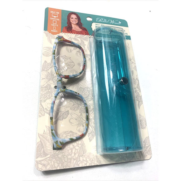 The Pioneer Woman "Vintage Floral" Blue Light Screen Protection Glasses W/ Case - Picture 1 of 7